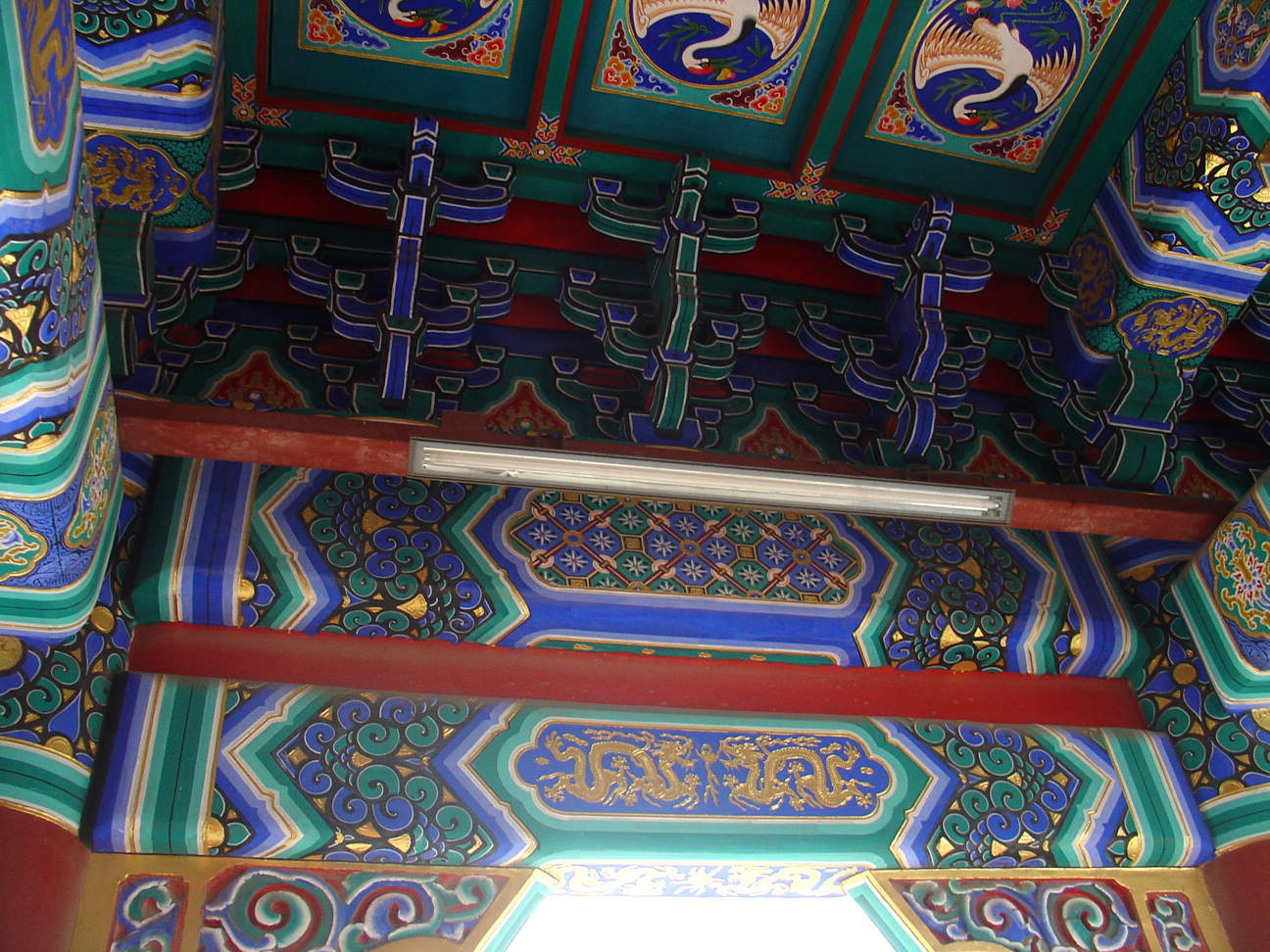 The ceiling decoration of a buddhist temple