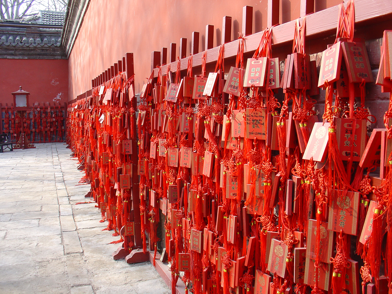 Many charms are pinned from young students to pray for successful exams