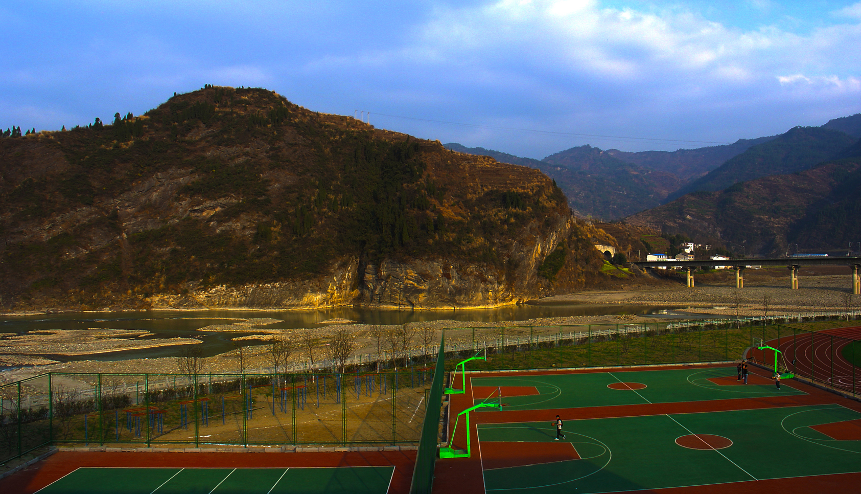 The basketball court, one of the boys preferred places