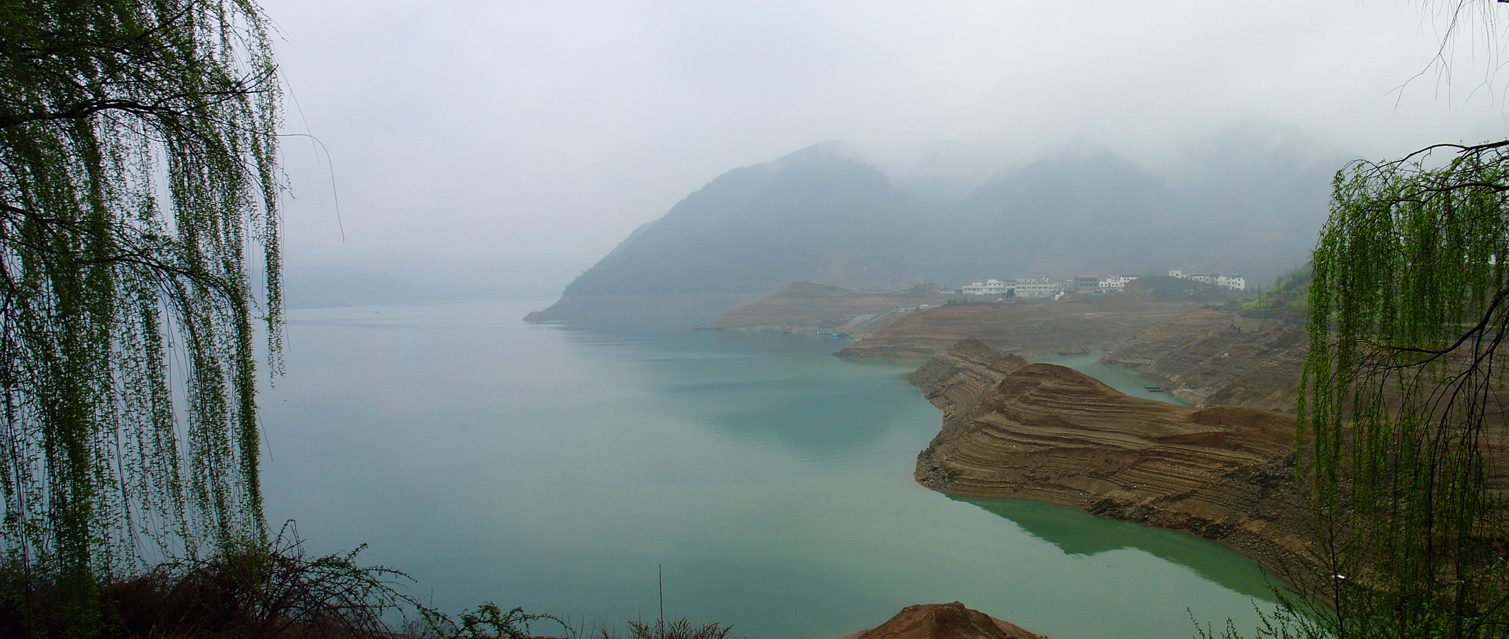 A huge dammed lake, which is important for power supply in Qingchuan
