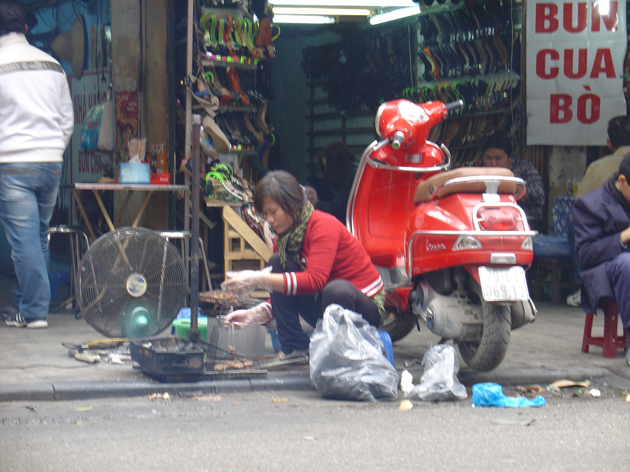 A women preparing lunch