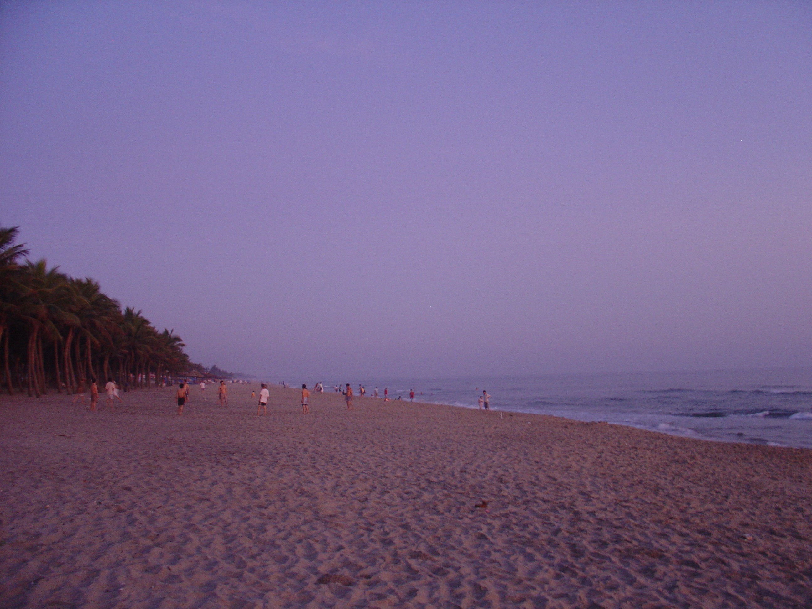 Local people at the Beach practising physical exercises in the early morning.