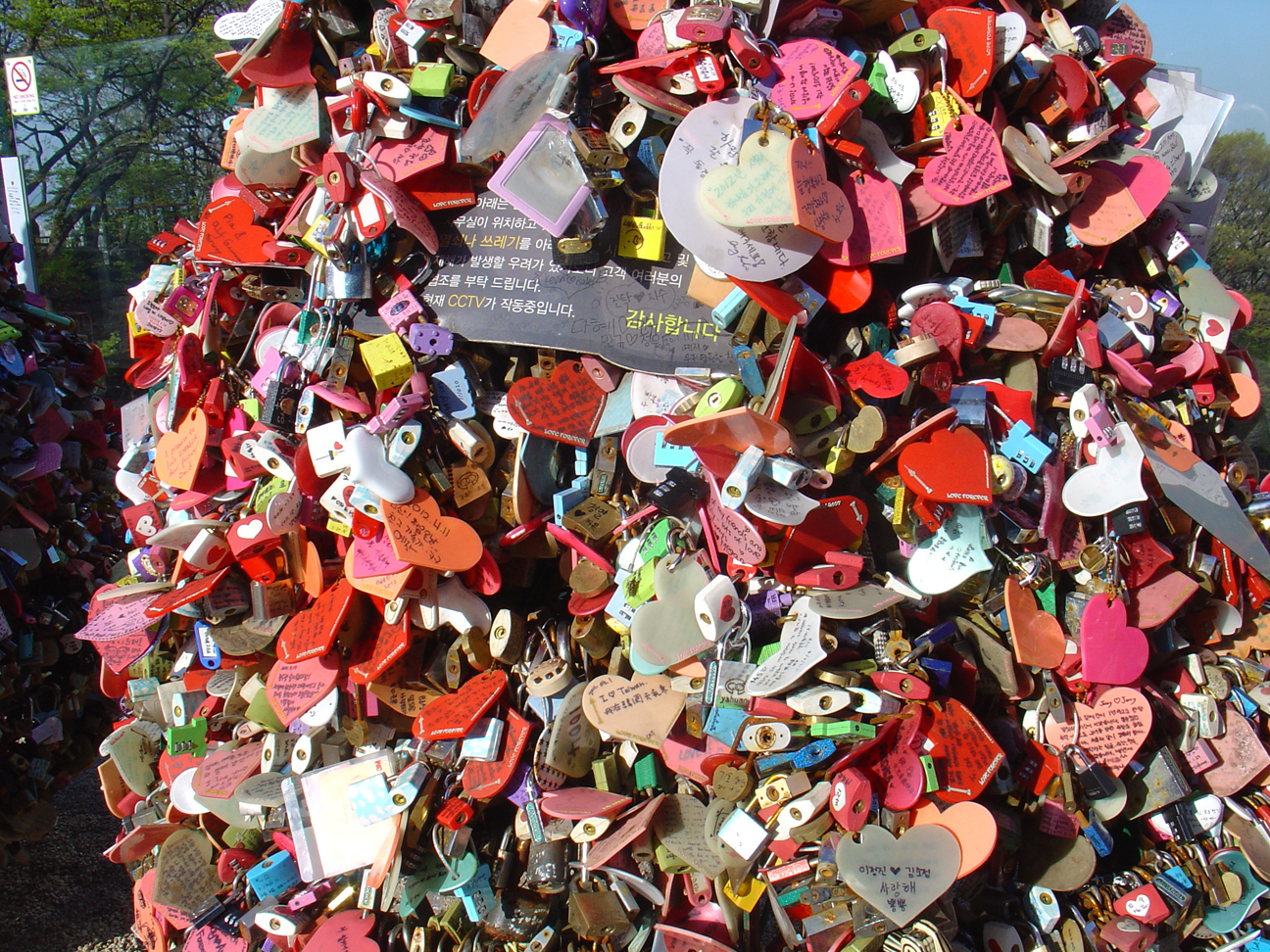 These locks are being attached by couples as symbol for eternal love.