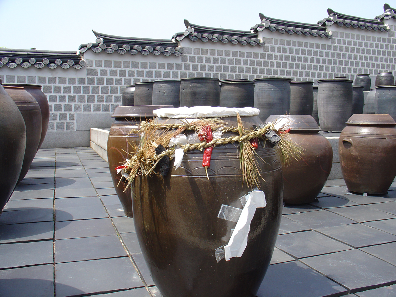 Jars that were used to store Kimchi during the year.