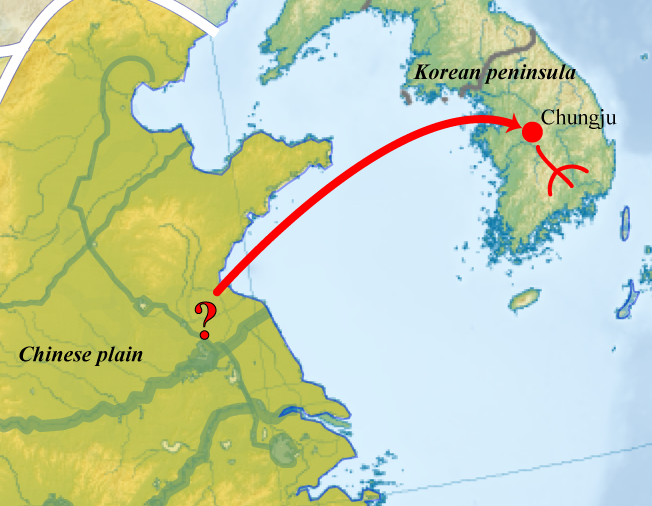 Estimated migration path of Jhi.Edited from Wikipedia.
