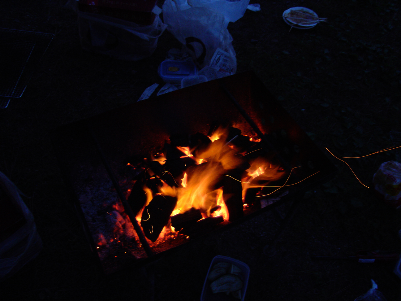 Barbecue is ready for the night.