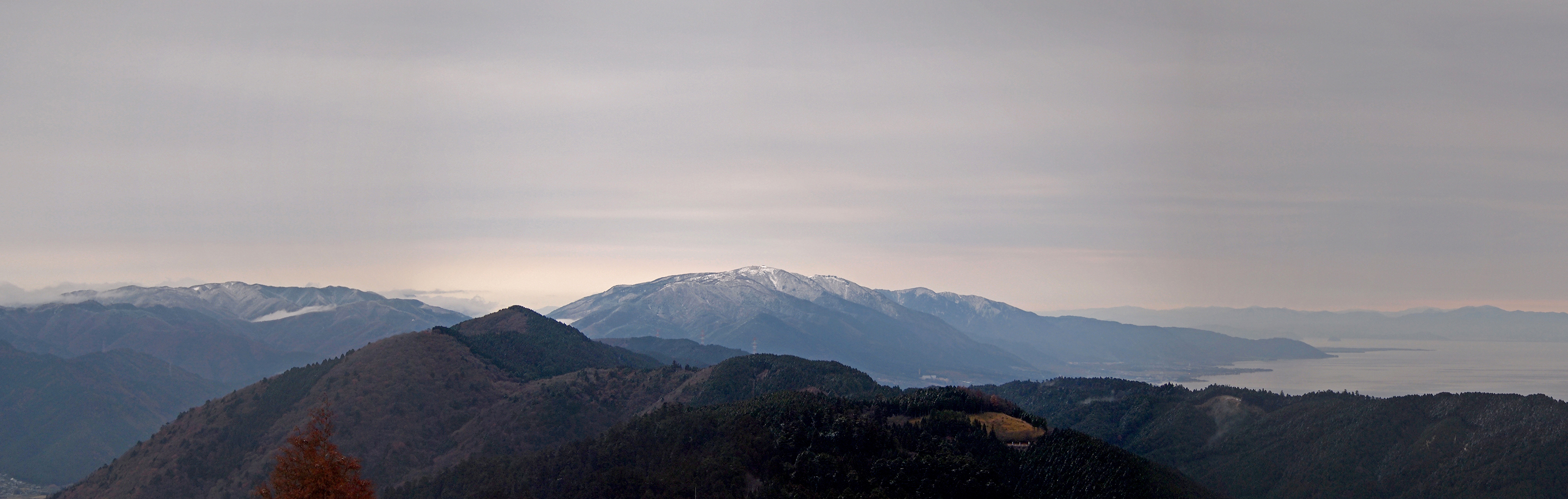 The view from the top of Mount Hiei, looking north.