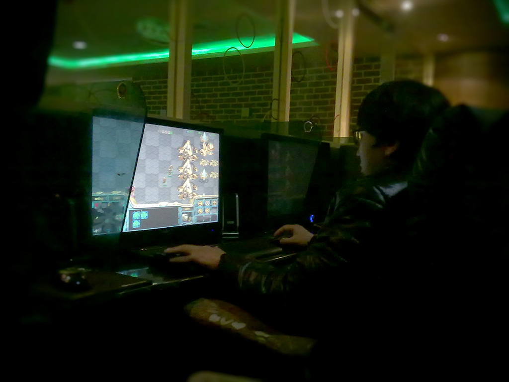 PCBang (PC방) - A guy playing the national sport of South Korea in a internet cafe.