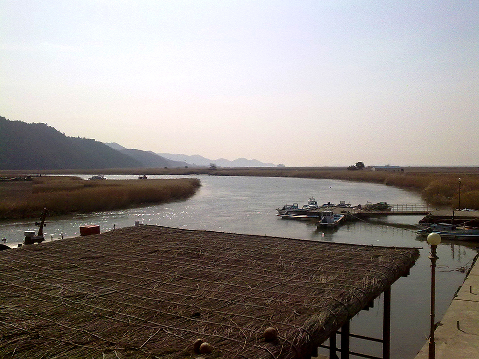 A river in Suncheon EcoPark leading into the sea